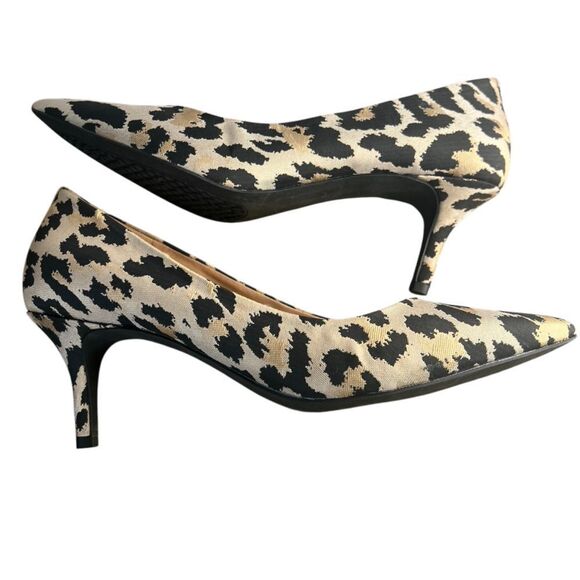 Cole Haan The Go-to Park Pump Womens 9.5B Leopard Jacquard Heels Shoes - Picture 1 of 8
